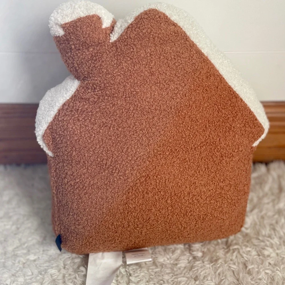 My Texas House Gingerbread House Decorative Pillow Cozy Sherpa Holiday Christmas